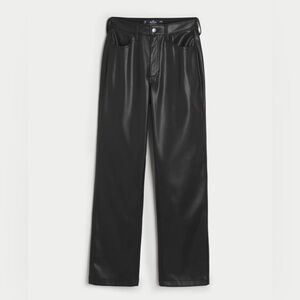 High-Rise Vegan Leather Dad Pants